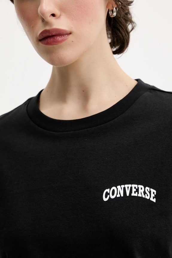 Bavlnené tričko Converse 10028336.A03 čierna