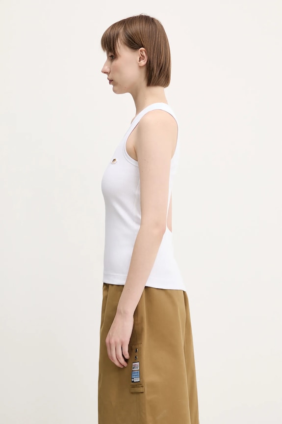 Fiorucci top in cotone Angel Patch Ribbed Tank W02SPTTA324CJ01WH01 bianco SS25