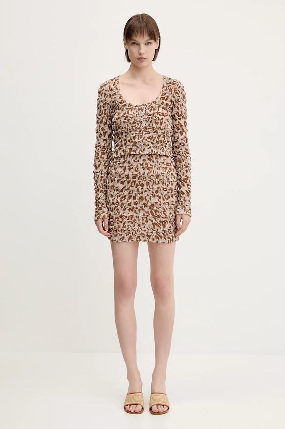 Nanushka bluzka bawełniana JYLAN NW25SSTP30574 brązowy
