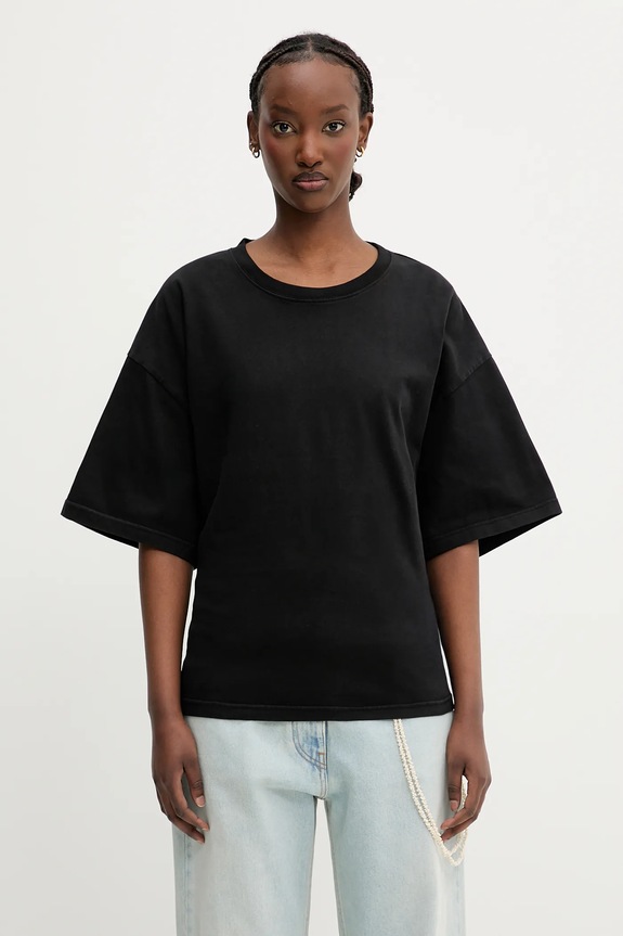 DARKPARK cotton t-shirt Doyle plain black WJE07.JSW07