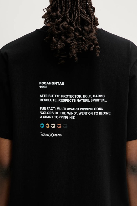 Coperni x Disney t-shirt bawełniany Pocahontas DJS03F5036POC czarny