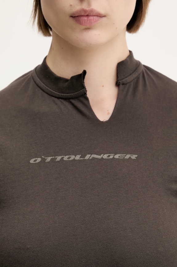 Bavlněné tričko Ottolinger Cut Out 115.104015.02 hnědá