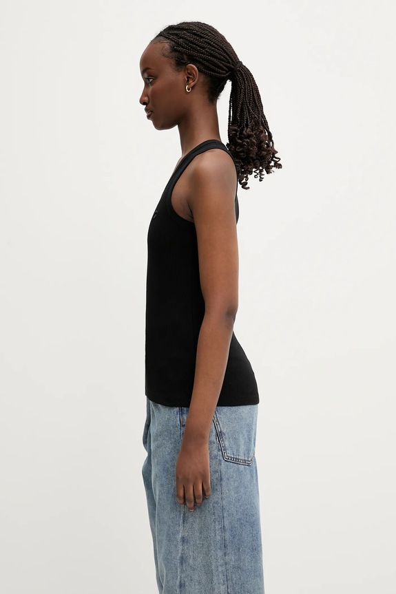 Coperni cotton top Rib Logo Tank COPJS12F5033 black AA00