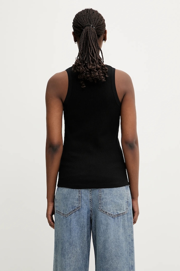 Oblečenie Bavlnený top Coperni Rib Logo Tank COPJS12F5033 čierna