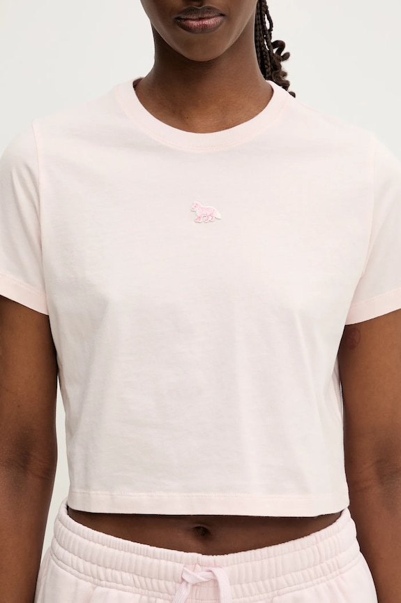 Maison Kitsuné cotton t-shirt Baby Fox Patch Baby pink MW00105KJ0008