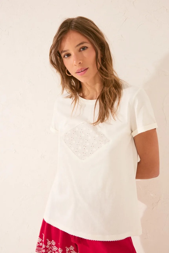 Bavlněné tričko women'secret hladký béžová 3279705