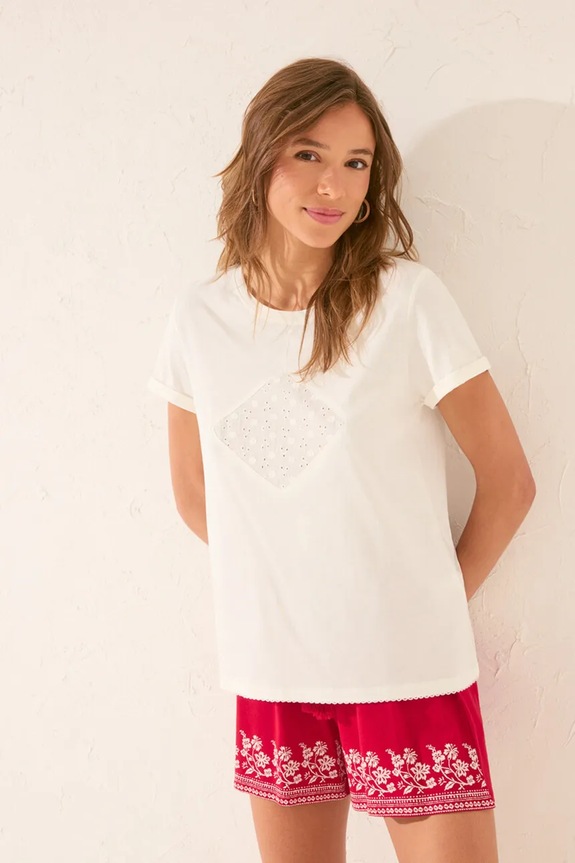 Oblečení Bavlněné tričko women'secret 3279705 béžová