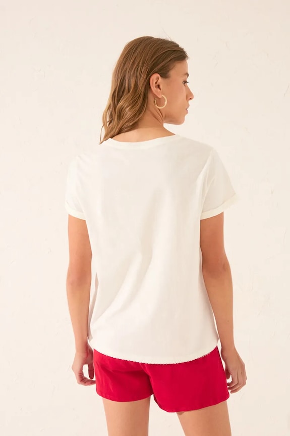 Bavlněné tričko women'secret béžová 3279705