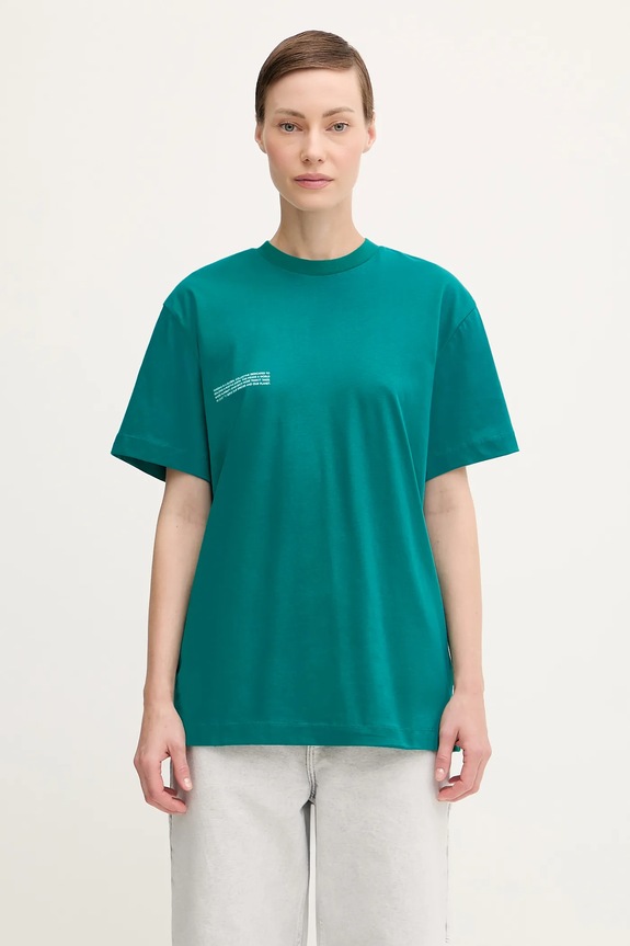 Pangaia t-shirt bawełniany Midweight T-shirt nadruk turkusowy 10000287.