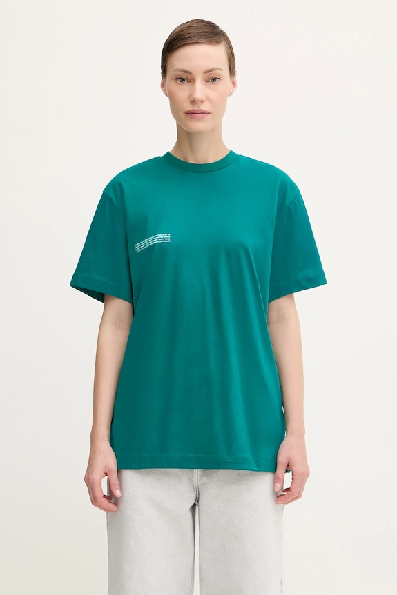 Pangaia t-shirt bawełniany Midweight T-shirt nadruk turkusowy 10000287.
