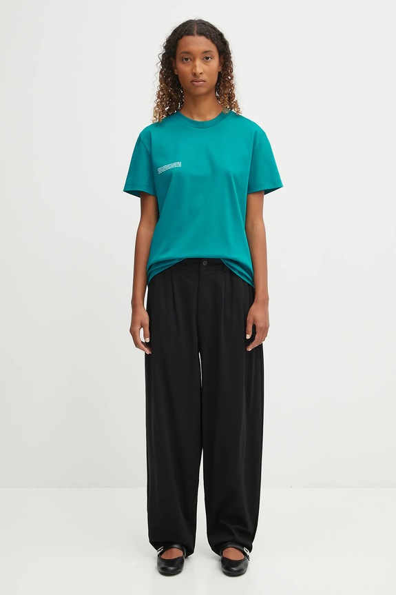 Βαμβακερό μπλουζάκι Pangaia DNA Interlock T-Shirt 10002573 τιρκουάζ