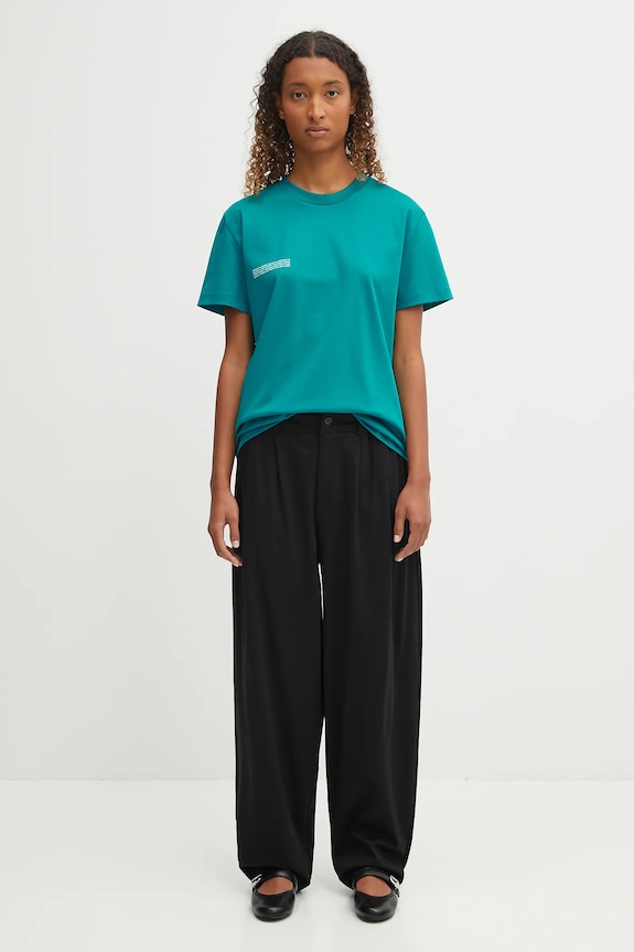 Βαμβακερό μπλουζάκι Pangaia DNA Interlock T-Shirt 10002573 τιρκουάζ