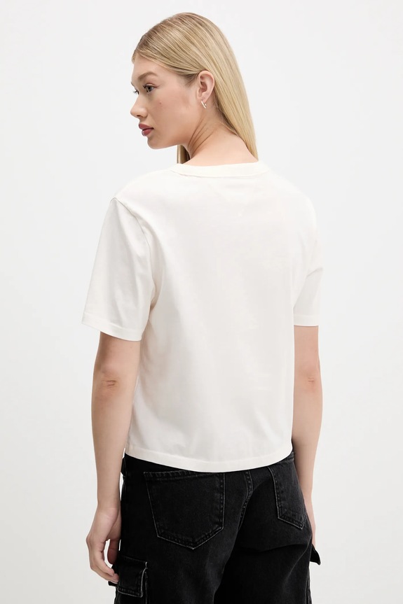 Ρούχα Tommy Jeans T-shirt βαμβακερό DW0DW22202 μπεζ