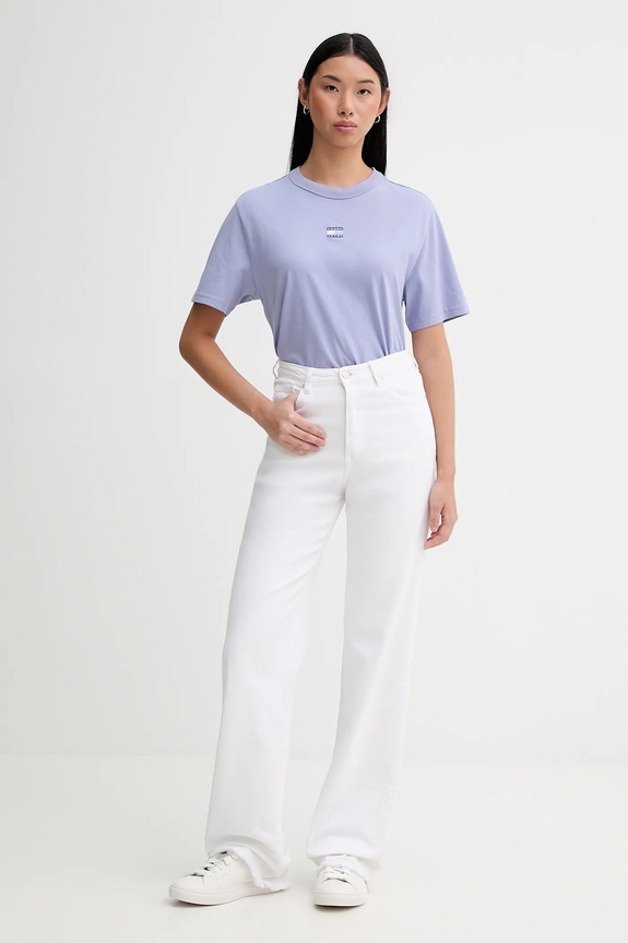 Tommy Jeans T-shirt βαμβακερό DW0DW22202 μωβ SS26