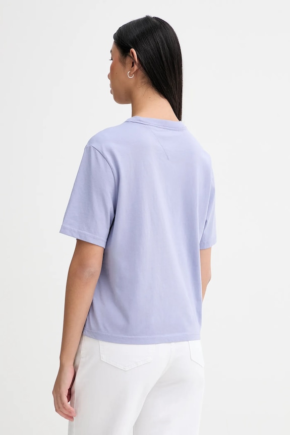 Ρούχα Tommy Jeans T-shirt βαμβακερό DW0DW22202 μωβ