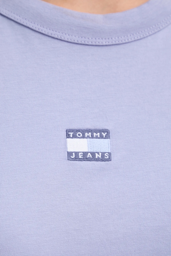 Tommy Jeans T-shirt βαμβακερό DW0DW22202 μωβ