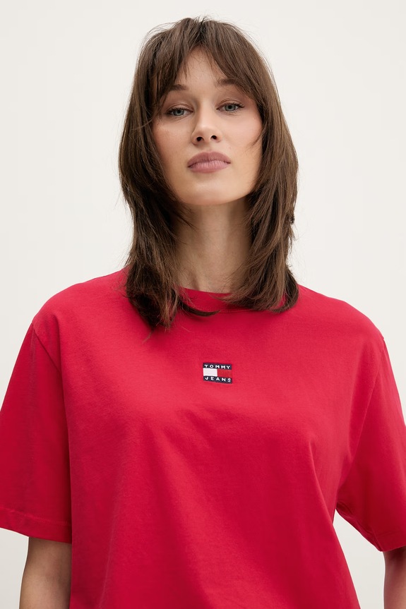 Tommy Jeans majica od pamuka crvena DW0DW22202