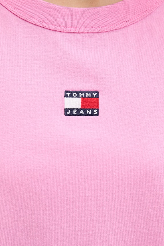 Tommy Jeans tricou din bumbac DW0DW22202 roz