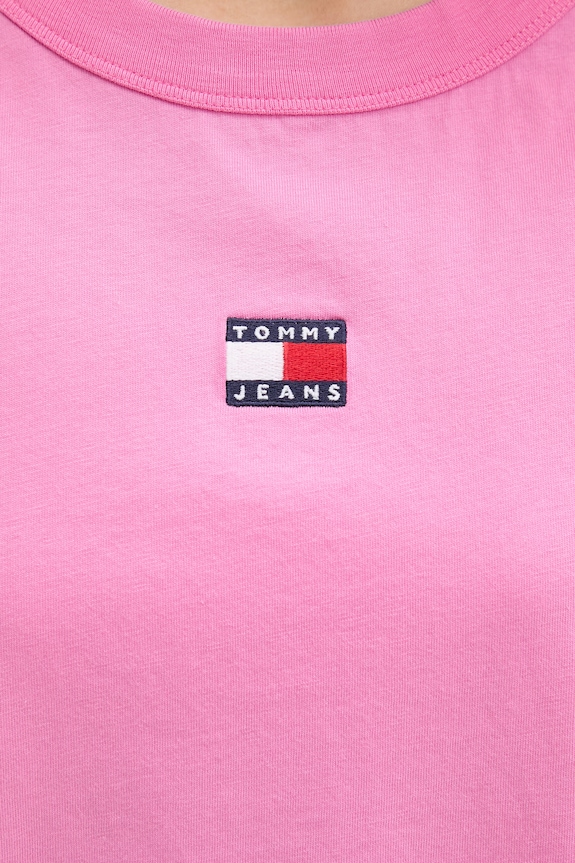 Tommy Jeans тениска от памук DW0DW22202 розов
