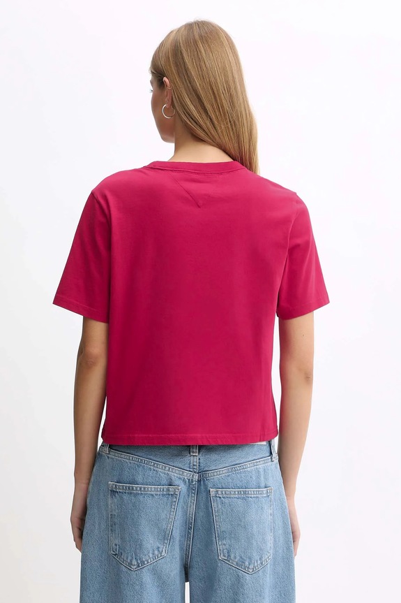Odzież Tommy Jeans t-shirt bawełniany DW0DW22202 różowy