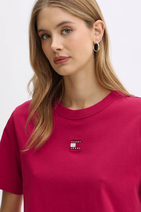 Tommy Jeans t-shirt bawełniany różowy DW0DW22202
