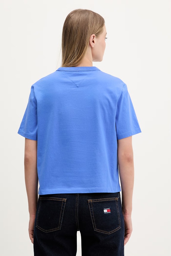 Odzież Tommy Jeans t-shirt bawełniany DW0DW22202 niebieski