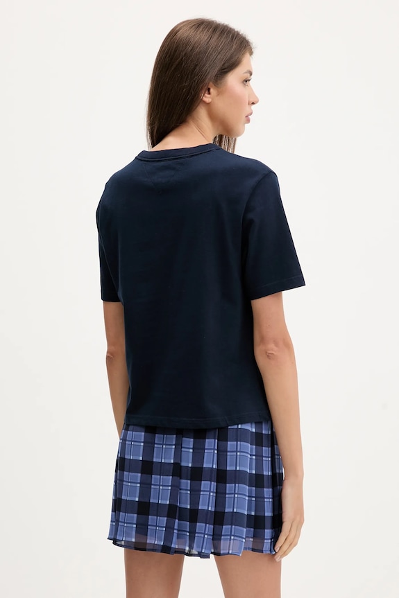 Дрехи Tommy Jeans тениска от памук DW0DW22202 тъмносин