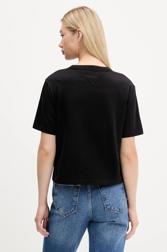Odzież Tommy Jeans T-shirt bawełniany DW0DW22202 czarny