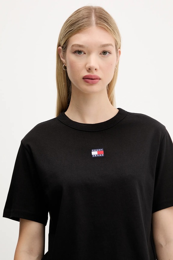Tommy Jeans T-shirt bawełniany czarny DW0DW22202