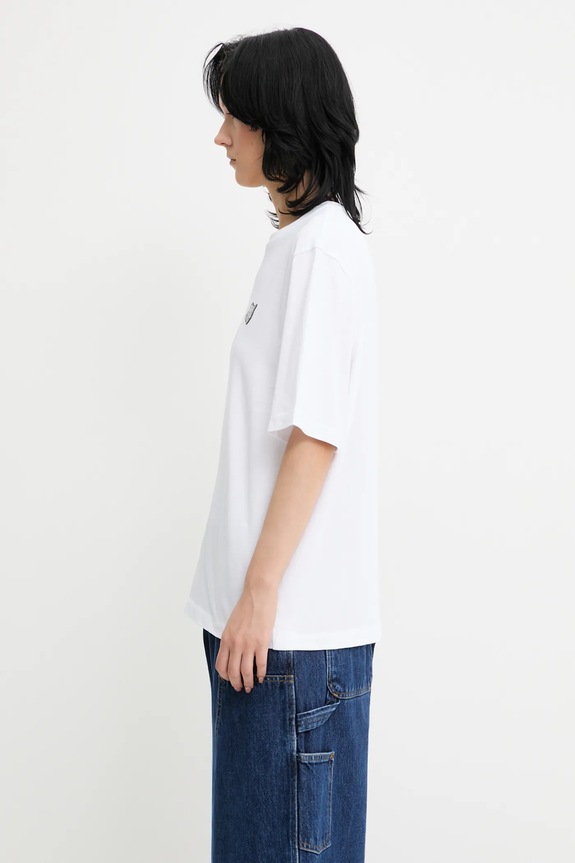 Maison Kitsuné tricou din bumbac Bold Fox Head Patch Comfort MW00111KJ0119 alb SS25