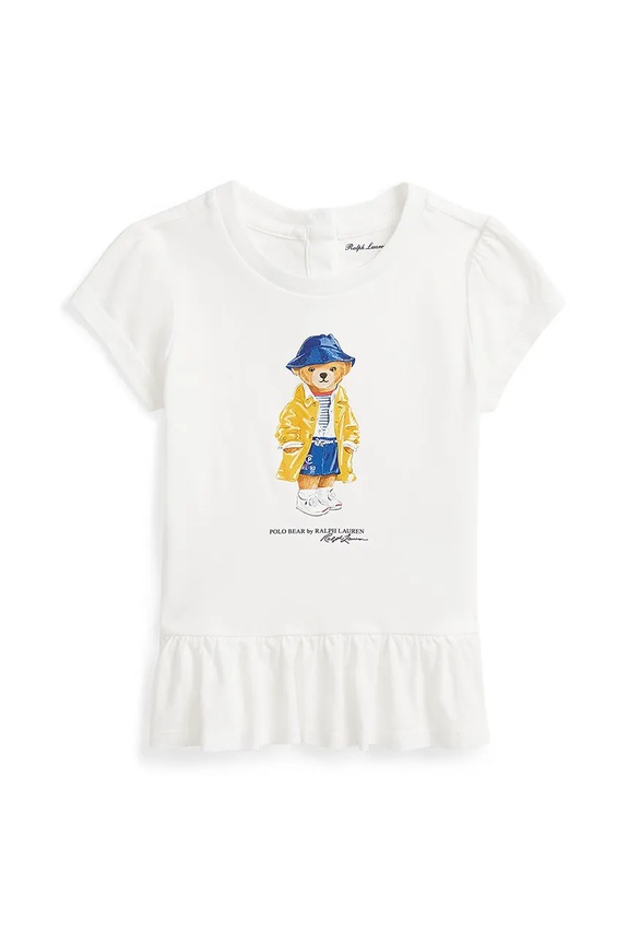 Polo Ralph Lauren t-shirt bawełniany dziecięcy nadruk biały 310958222001