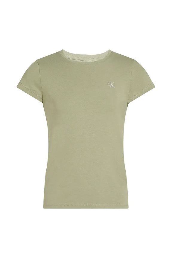 Dječja pamučna majica kratkih rukava Calvin Klein Jeans 2-pack IG0IG01258.104.116.PPYA zelena SS25