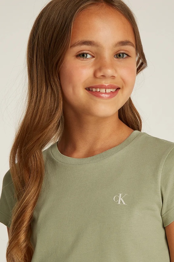 Dječja pamučna majica kratkih rukava Calvin Klein Jeans 2-pack IG0IG01258.104.116.PPYA zelena