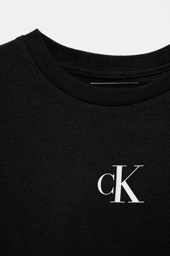 BIMBA Calvin Klein Jeans t-shirt in cotone per bambini IG0IG021361.104.PPYA nero