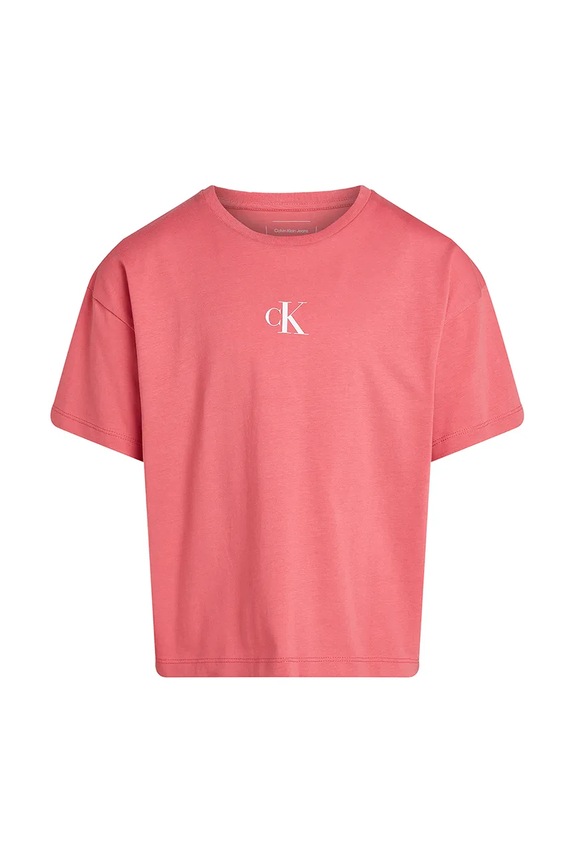 Calvin Klein Jeans t-shirt bawełniany dziecięcy IG0IG02136.128.176.PPYA różowy SS25