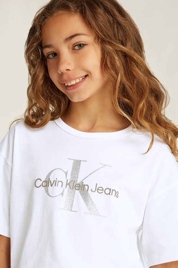 Calvin Klein Jeans t-shirt bawełniany dziecięcy IG0IG02801.PPYA biały