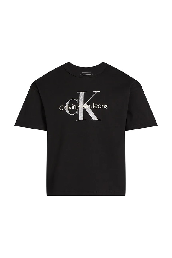 Detské bavlnené tričko Calvin Klein Jeans IG0IG02801.PPYA čierna SS25