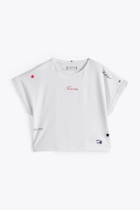Tommy Hilfiger tricou copii KG0KG08300.128.176.PPYA alb SS25