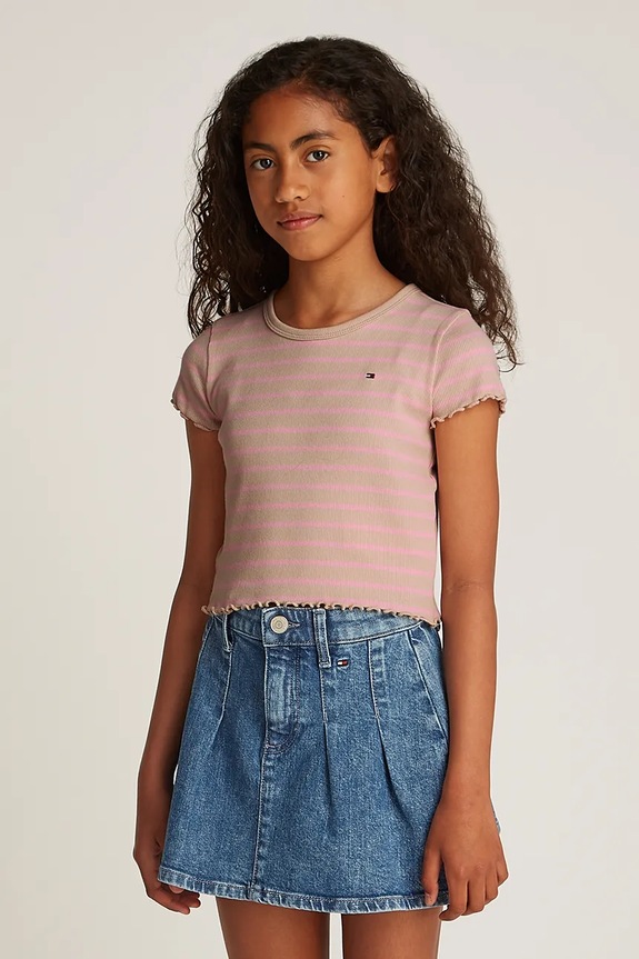 Tommy Hilfiger t-shirt dziecięcy wzorzyste różowy KG0KG08509.PPYA