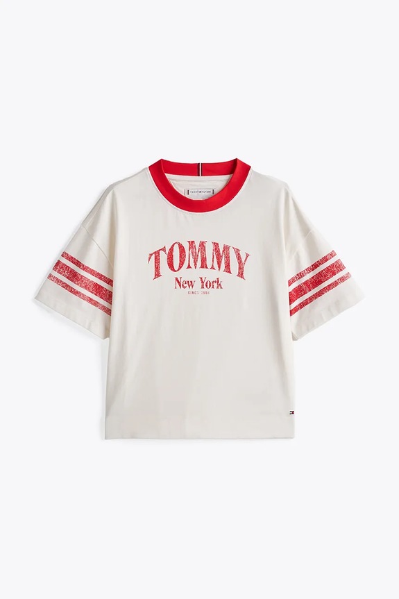Tommy Hilfiger t-shirt bawełniany dziecięcy KG0KG08293.PPYA biały SS25