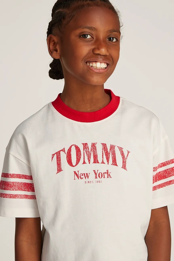 Tommy Hilfiger t-shirt bawełniany dziecięcy biały KG0KG08293.PPYA