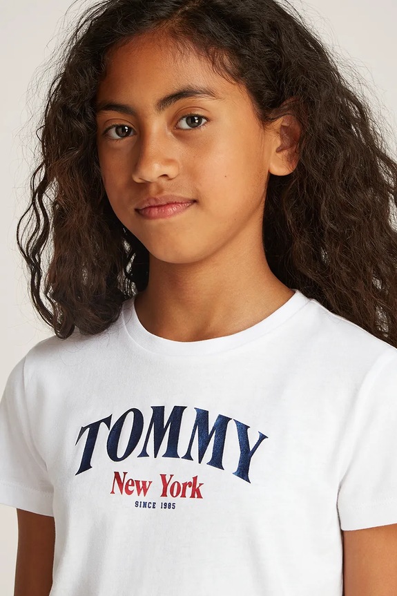 Tommy Hilfiger t-shirt bawełniany dziecięcy biały KG0KG08296.128.176.PPYA