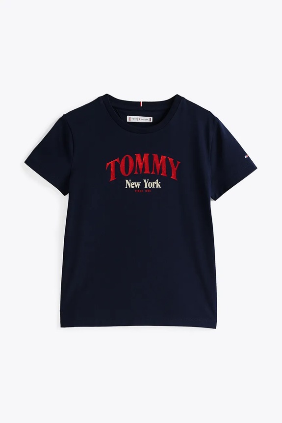 Tommy Hilfiger gyerek pamut póló KG0KG08296.128.176.PPYA sötétkék SS25
