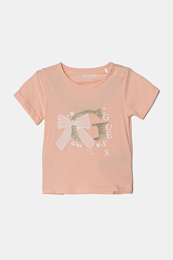 Guess t-shirt niemowlęcy z elastanem pomarańczowy A5RI02.K6YW4.PPYA