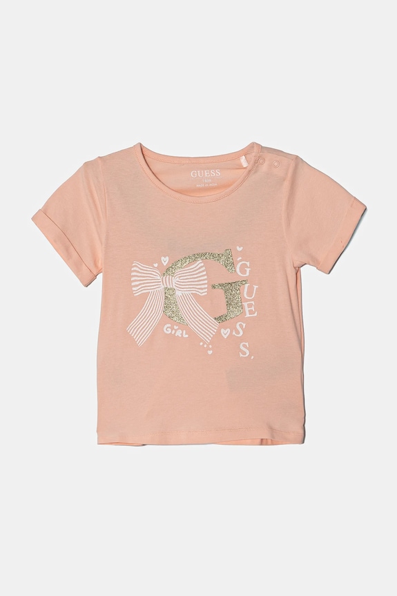 Guess t-shirt niemowlęcy z elastanem pomarańczowy A5RI02.K6YW4.PPYA