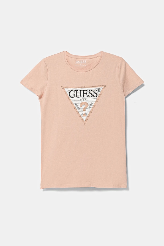 Guess t-shirt dziecięcy z elastanem różowy J2YI51.K6YW1.PPYA