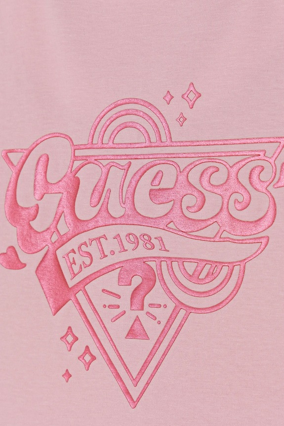 Dziewczynka Guess t-shirt bawełniany dziecięcy J5RI02.K6YW4.PPYA różowy