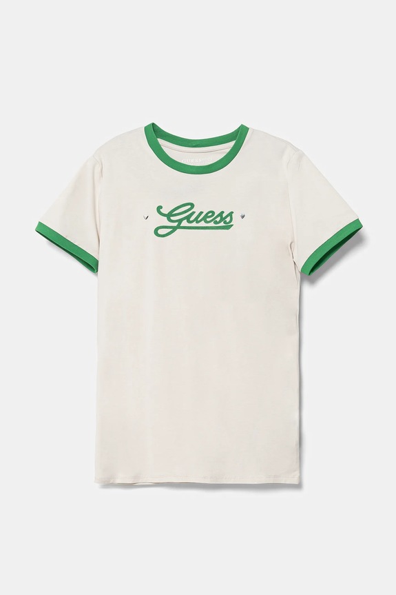Dětské tričko Guess s elastanem béžová J5RI11.K6YW4.PPYA