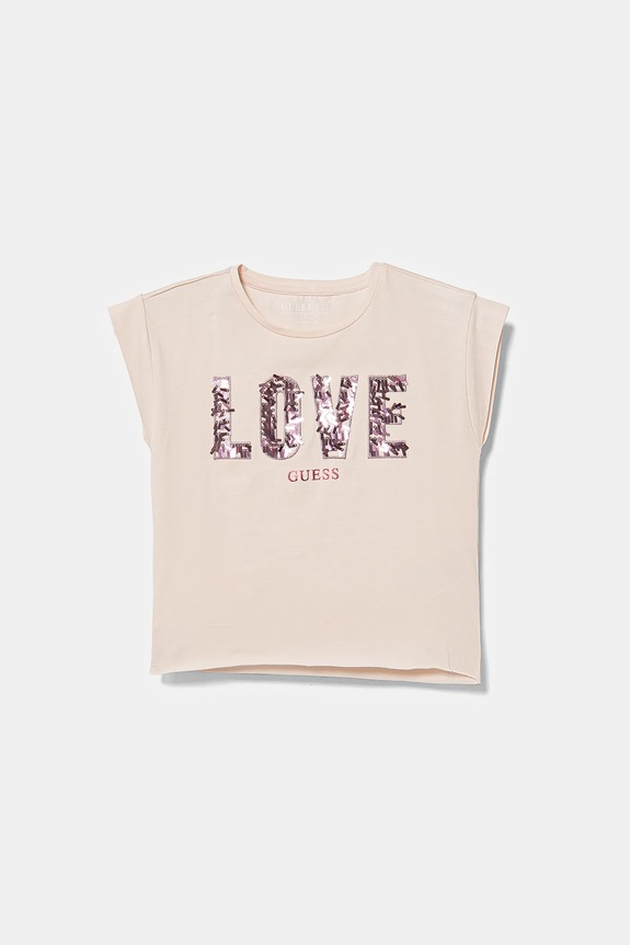 Guess tricou copii imprimeu roz J5RI37.K6YW4.PPYA