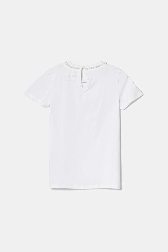 Dětské tričko Guess J5RI39.K6YW4.PPYA bílá SS25